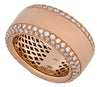 WIDE 1.25CT DIAMOND 18K ROSE GOLD MULTI ROW HANDCRAFTED WEDDING ANNIVERSARY RING