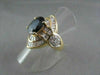 ANTIQUE LARGE 5.70CT DIAMOND & AAA EXTRA FACET SAPPHIRE 18KT YELLOW GOLD RING