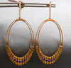 LARGE 2.5CT DIAMOND & AAA AMETHYST & CITRINE 14K ROSE GOLD OVAL HANGING EARRINGS
