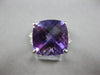 EXTRA LARGE 10.2CT DIAMOND & AAA AMETHYST 14KT WHITE GOLD CUSHION & ROUND RING