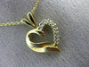 ESTATE SMALL .15CT DIAMOND 14KT YELLOW GOLD 3D CLASSIC OPEN HEART PENDANT #23624