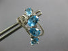LARGE 5.5CT DIAMOND & AAA BLUE TOPAZ 14K WHITE GOLD MULTI SHAPE HANGING EARRINGS