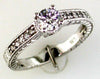 ESTATE .55CT DIAMOND 14KT WHITE GOLD CLASSIC FILIGREE SOLITAIRE ENAGEMENT RING