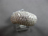 EXTRA LARGE 3.29CT DIAMOND 18KT WHITE GOLD 3D MULTI ROW PAVE DOME SHAPE FUN RING