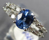 ESTATE 1.81CT DIAMOND & AAA SAPPHIRE 18KT WHITE GOLD 3D OVAL ENGAGEMENT RING