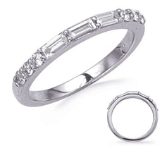.51CT DIAMOND 14KT WHITE GOLD 3D ROUND &BAGUETTE SEMI ETERNITY ANNIVERSARY RING