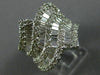 ESTATE LARGE 3.52CT ROUND & BAGUETTE DIAMOND 18KT WHITE GOLD 3D MULTI WAVE RING