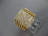 ESTATE LARGE .99CT DIAMOND 14KT YELLOW GOLD 3D CLUSTER SQUARE MULTI ROW FUN RING