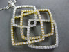 EXTRA LARGE 1.57CT DIAMOND 18KT 2 TONE GOLD MULTI SQUARE LOVE KNOT FUN PENDANT