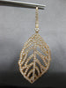 EXTRA LARGE 3.05CT DIAMOND 18KT ROSE GOLD ROUND LEAF LEVERBACK HANGING EARRINGS