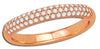 .25CT DIAMOND 14KT ROSE GOLD CLASSIC 3 ROW PAVE SEMI ETERNITY ANNIVERSARY RING