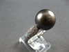 ESTATE .29CT DIAMOND & AAA TAHITIAN PEARL 14KT WHITE GOLD 3 ROW PAVE LOVE RING