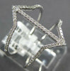 ESTATE WIDE .27CT DIAMOND 14KT WHITE GOLD 3D DOUBLE ANCHOR V SHAPE FUN LOVE RING