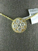 ESTATE LARGE 1.03CT DIAMOND 18KT YELLOW GOLD CLASSIC ROUND CLUSTER HALO PENDANT
