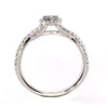 .74CT WHITE & BLACK DIAMOND 18KT WHITE GOLD PEAR SHAPE & ROUND ENGAGEMENT RING
