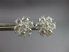 ESTATE LARGE 2.60CT DIAMOND 14KT WHITE GOLD 3D FLOWER SNOWFLAKE STUD EARRINGS