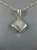 ESTATE .44CT DIAMOND 14KT WHITE GOLD 3D PRINCESS & BAGUETTE SQUARE PENDANT #607