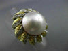ANTIQUE MASSIVE .35CT DIAMOND 18K TWO TONE GOLD AAA MABE PEARL FLOWER RING 25403