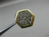 ESTATE LARGE .50CT DIAMOND 14KT WHITE & YELLOW GOLD PAVE HEXAGON RING #22005