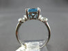 1.99CT DIAMOND & AAA BLUE TOPAZ 14KT WHITE GOLD CUSHION & ROUND FRIENDSHIP RING
