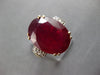 EXTRA LARGE 10.15CT DIAMOND & AAA RUBY 14K 2 TONE GOLD 3D ENGAGEMENT RING #28008