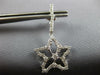ESTATE LARGE 1.0CT DIAMOND 14KT WHITE GOLD 3D STAR SNOWFLAKE HANGING EARRINGS