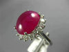 LARGE 11.52CT DIAMOND & AAA CABOCHON RUBY 14KT WHITE GOLD PRINCESS DIANA RING