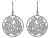 LARGE 4.18CT DIAMOND 18KT WHITE GOLD 3D MULTI CIRCULAR FLORAL HANGING EARRINGS