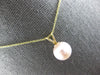 ESTATE AAA PINK SOUTH SEA PEARL 14KT YELLOW GOLD 3D SOLITARE FLOATING PENDANT