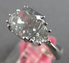 GIA 2.46CT WHITE & GRAY DIAMOND 18KT WHITE GOLD CUSHION & TRILLION 3 STONE RING