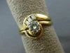 ESTATE .59CT ROUND & BAGUETTE DIAMOND 14KT TWO TONE GOLD 3D ENGAGEMENT RING #240