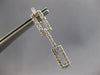 ESTATE .97CT DIAMOND 14KT WHITE GOLD CLASSIC RECTANGULAR LINK HANGING EARRINGS