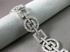 ESTATE WIDE 2.63CT DIAMOND 14KT WHITE GOLD CIRCLE & SQUARE BRACELET BEAUTIFUL!!