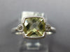 1.22CT DIAMOND & AAA GREEN AMETHYST 14K WHITE GOLD ROUND & CUSHION CUT FUN RING