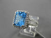 ESTATE 6.40CTW DIAMOND & AAA BLUE TOPAZ 14KT WHITE GOLD 3D HALO DOUBLE RING