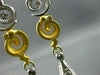 ANTIQUE LONG 3.58CT DIAMOND 18KT W&Y GOLD FILIGREE DROP EARRINGS ONE OF A KIND
