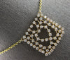 LONG & LARGE 2.08CT DIAMOND 14KT YELLOW GOLD 3D OPEN HEART SQUARE LOVE NECKLACE