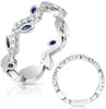 .60CT DIAMOND & AAA SAPPHIRE 14K WHITE GOLD 3D MARQUISE & ROUND ANNIVERSARY RING