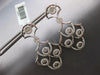 ESTATE LARGE 2.97CT DANCING DIAMOND 14KT WHITE GOLD 3D FUN HANGING EARRINGS