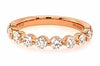 1.1CT DIAMOND 18K ROSE GOLD 3D ROUND SEMI ETERNITY SHARED PRONG ANNIVERSARY RING