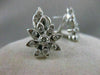 ESTATE .85CTW DIAMOND 14KT WHITE GOLD FLOWER CLIP ON EARRINGS ITALY #1148