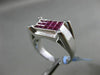ESTATE WIDE 1.88CT DIAMOND & AAA RUBY 18KT WHITE GOLD ETOILE RECTANGLE MENS RING