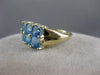 ESTATE 2CTW SQUARE BLUE TOPAZ YELLOW GOLD SQUARE FLOWER RING #20326