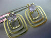 ESTATE 4.16CT DIAMOND & AAA AMETHYST 14K YELLOW GOLD 3D SQUARE HANGING EARRINGS