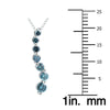 .50CT BLUE DIAMOND 14KT WHITE GOLD 3D GRADUATING JOURNEY LOVE FLOATING PENDANT