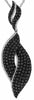 ESTATE LARGE 3.61CT WHITE & BLACK DIAMOND 14KT WHITE GOLD LEAF INFINITY PENDANT