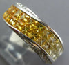 ESTATE WIDE 2.72CT DIAMOND & AAA RAINBOW YELLOW SAPPHIRE 14KT WHITE GOLD 3D RING