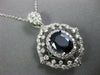 LARGE 4.7CT DIAMOND & AAA SAPPHIRE 14K WHITE GOLD OVAL FILIGREE FLOATING PENDANT