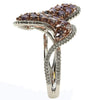 EXTRA LARGE 3.22CT WHITE & PINK DIAMOND 18KT WHITE & ROSE GOLD MULTI SHAPE RING