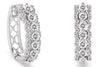 WIDE 1.57CT DIAMOND 14KT WHITE GOLD 3 ROW FILIGREE HUGGIE HOOP HANGING EARRINGS